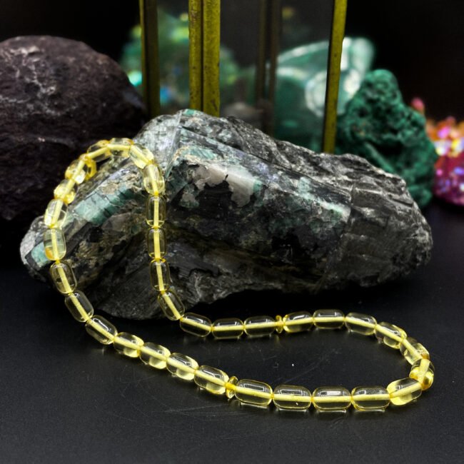 El Yapımı Damla Kehribar Tesbih – 34 cm, 6.5mm Çap, 13.50g Kehribar, 19.29g - Görsel 3