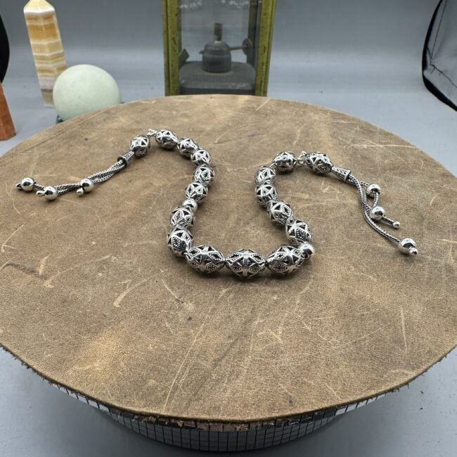 El Işçiliği Hafif Ve Şık Fizyon Zaza Tesbih - 925 Ayar Gümüş - 17 gram 32 Cm