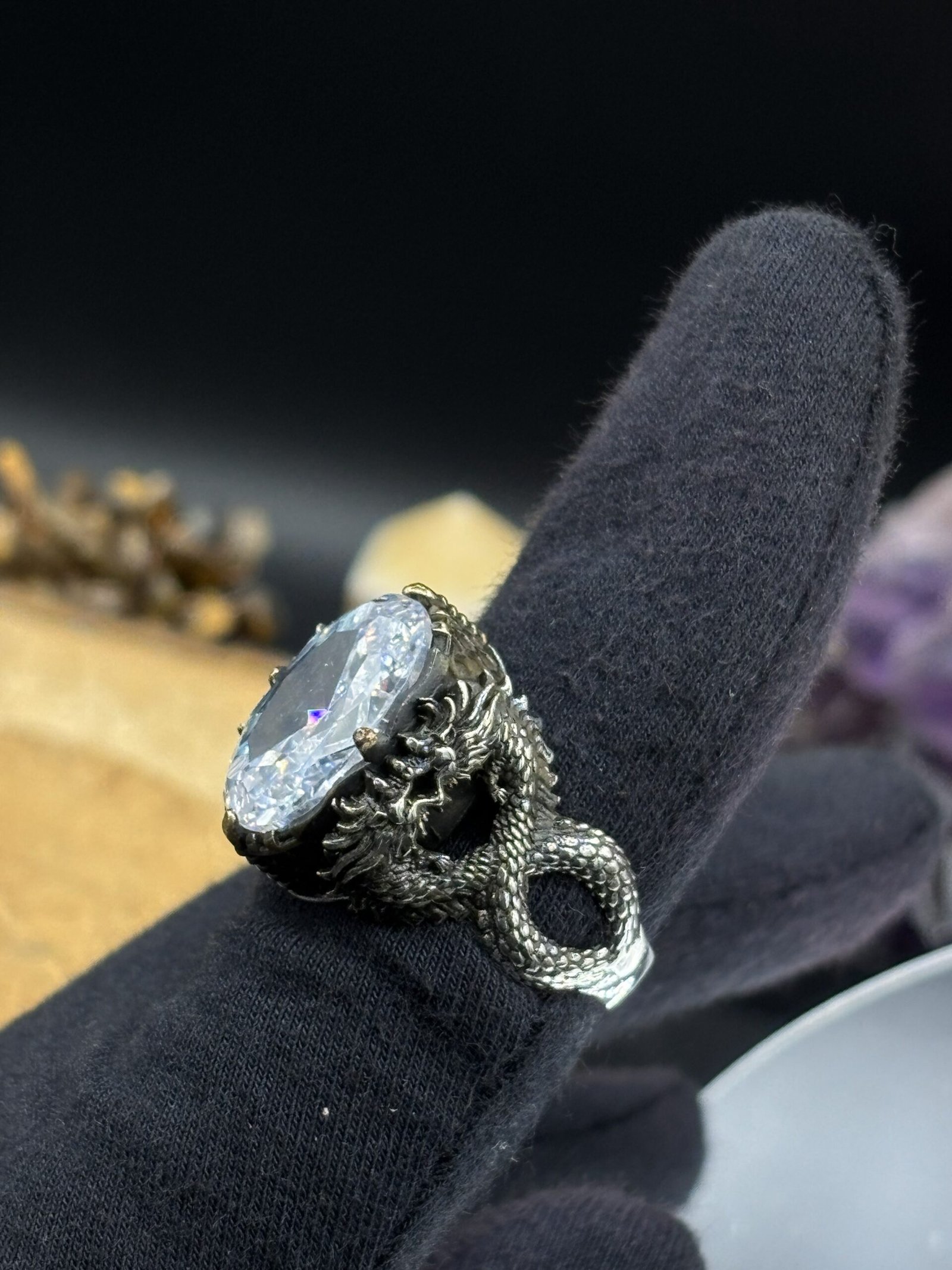 Erkek Beyaz Zirkon Taşlı 925 Ayar Gümüş Yüzük – El İşçiliği, 19 Gram Özel Tasarım - Görsel 5