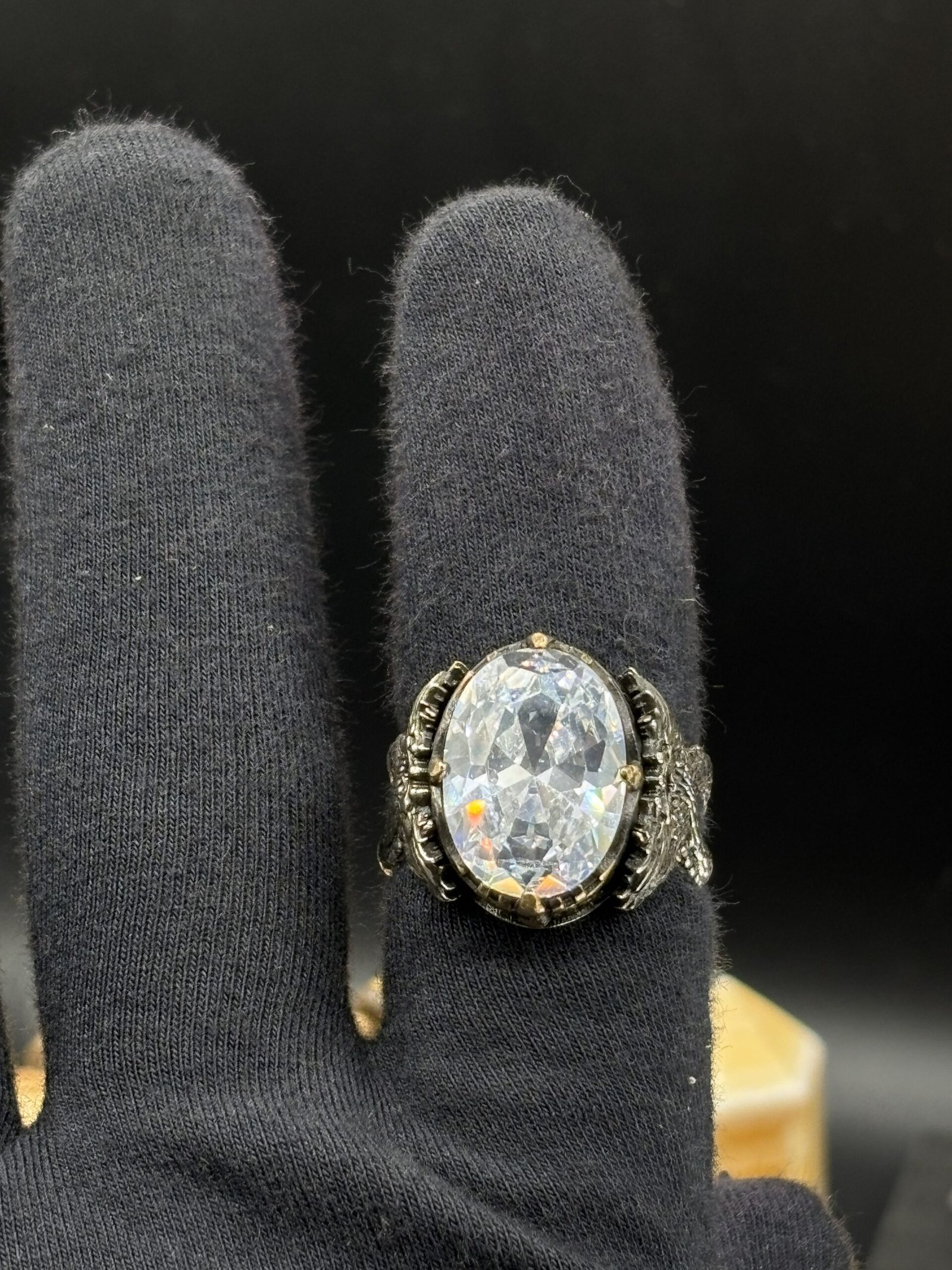 Erkek Beyaz Zirkon Taşlı 925 Ayar Gümüş Yüzük – El İşçiliği, 19 Gram Özel Tasarım - Görsel 6