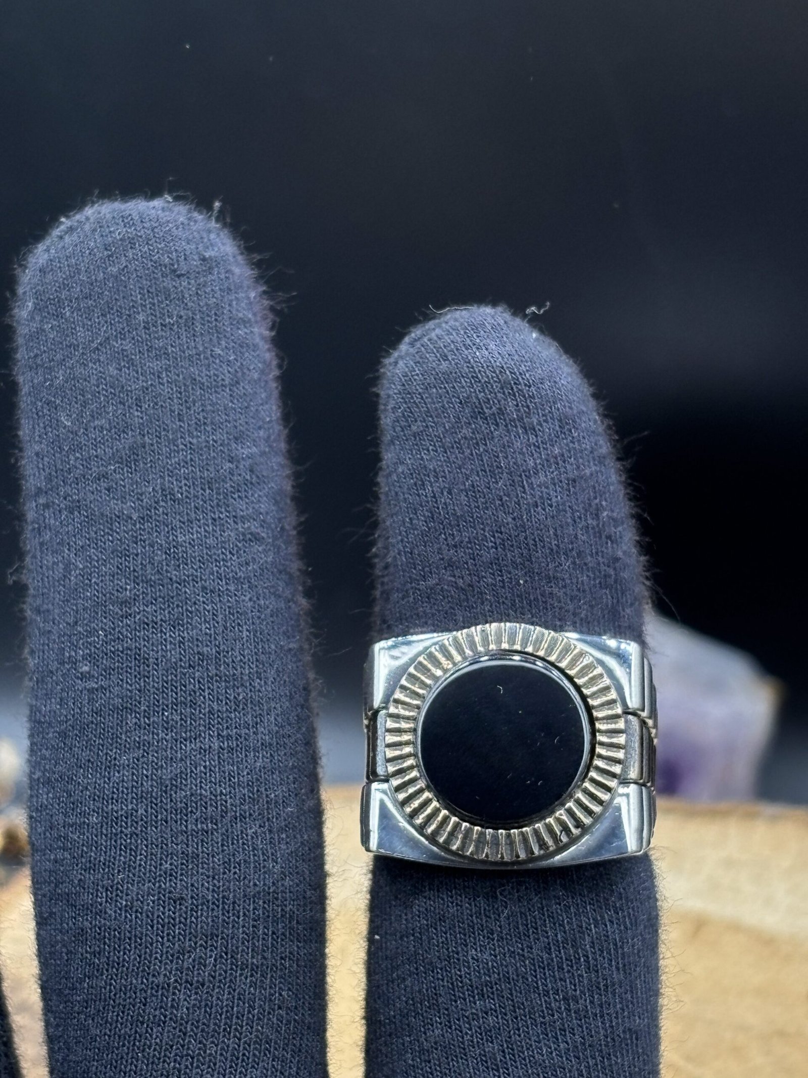Erkek Oniks Taşlı 925 Ayar Gümüş Yüzük – El İşçiliği, 19 Gram Özel Tasarım - Görsel 6