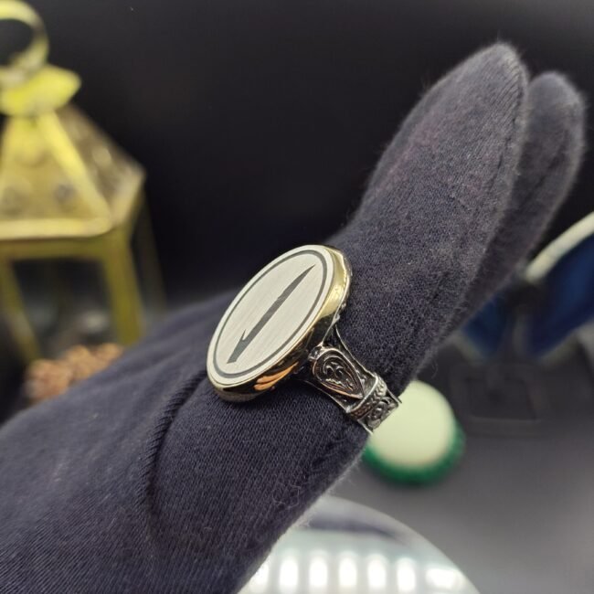 Arapça Elif Harfli 925 Ayar Gümüş Erkek Yüzük – El İşçiliği, 13 Gram Özel Tasarım