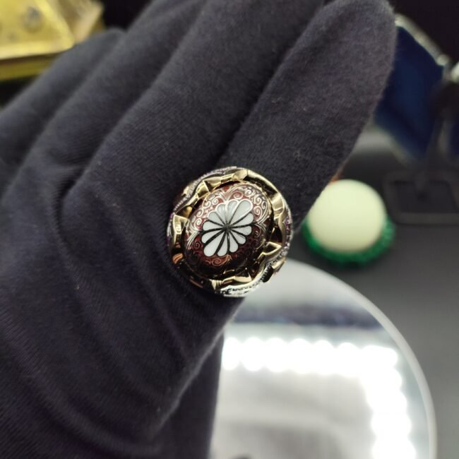 Erkek Firuze Taşlı Özel Tasarım 925 Ayar Gümüş Yüzük – El İşçiliği, 23 Gram