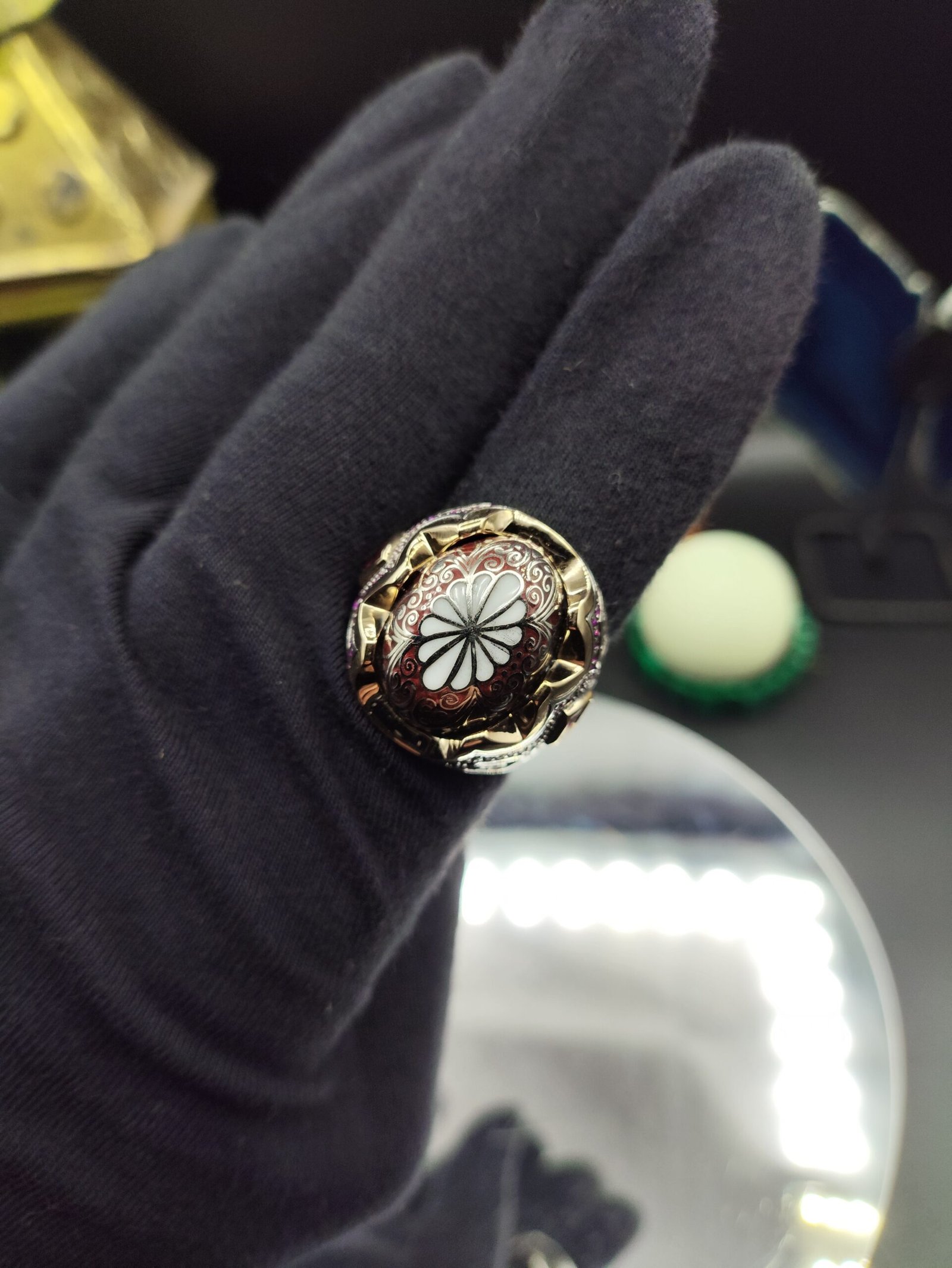 Erkek Firuze Taşlı Özel Tasarım 925 Ayar Gümüş Yüzük – El İşçiliği, 23 Gram