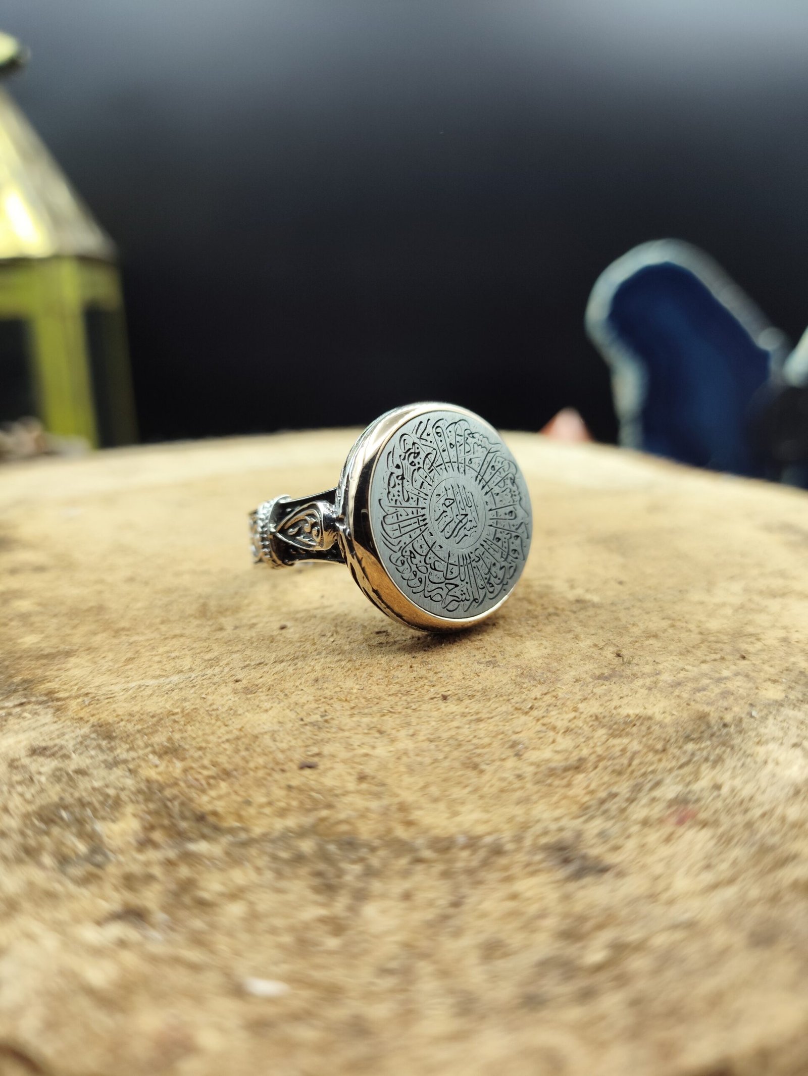 İnşirah Suresi İşlemeli 925 Ayar Gümüş Erkek Yüzük – El İşçiliği, 17 Gram Özel Tasarım - Görsel 6
